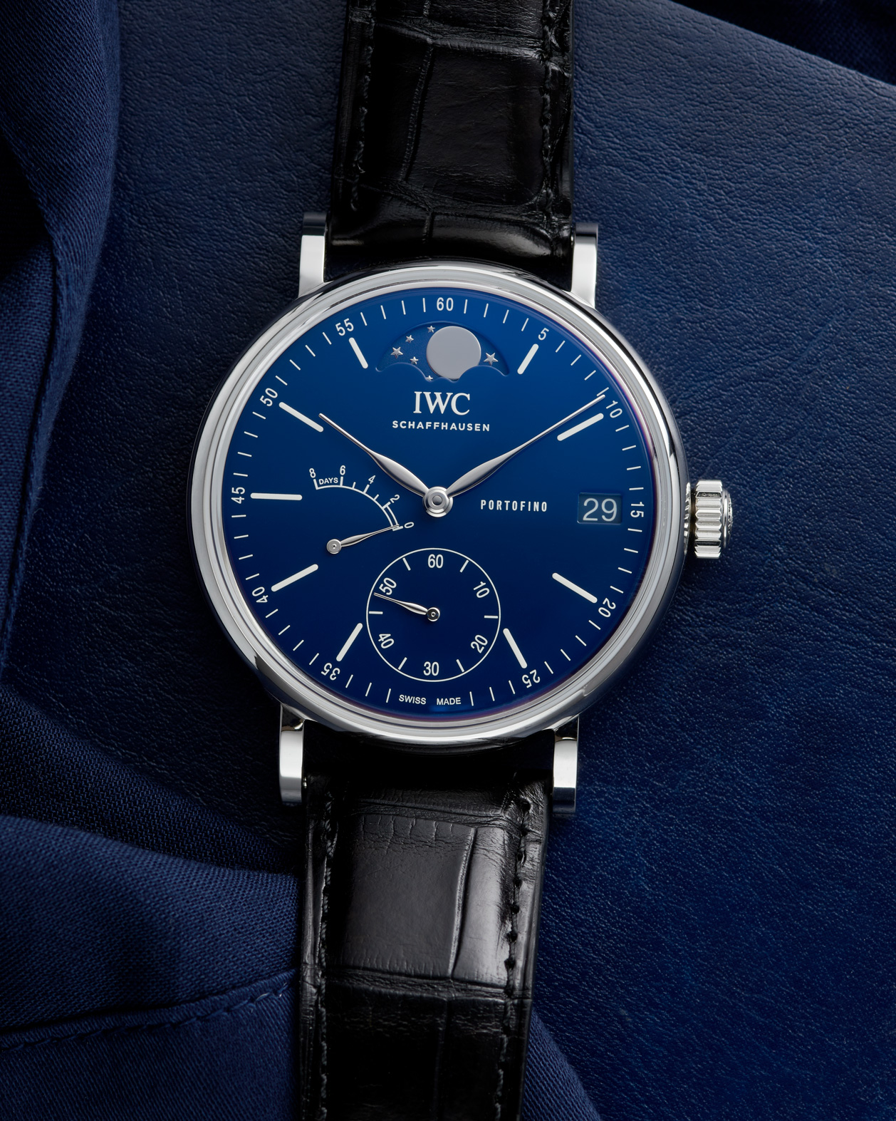 IWC Blue on a blue notepad