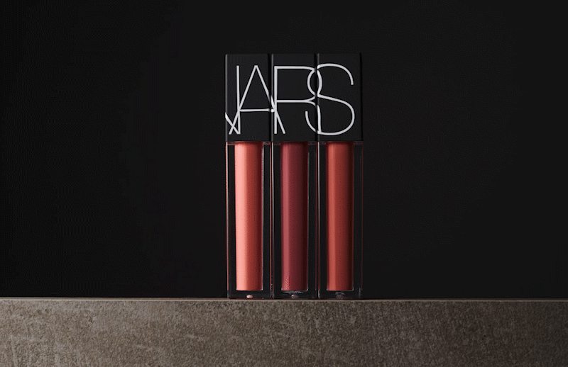 N from NARS lipgloss sliding into rest of the word to create NARS